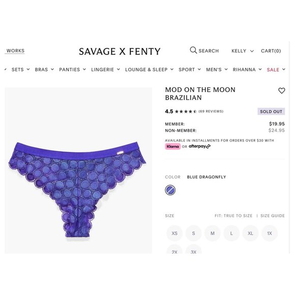(Never Worn) Savage X Fenty Violet Bra/Panty Lace Set: 36D, Brazilian (Small) - Picture 3 of 16